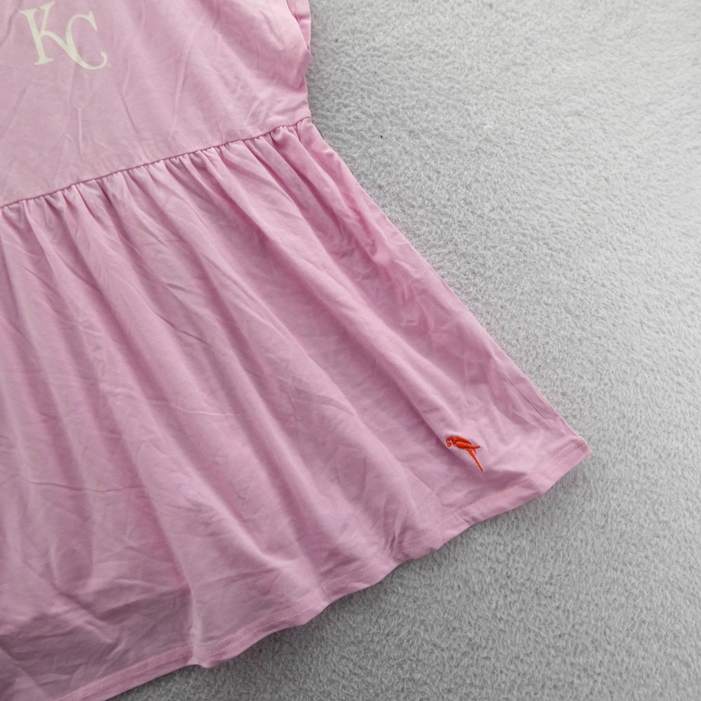 Margaritaville Shirt Women Medium KC Kansas City Pink Babydoll Peplum Parrot Y2K - Picture 3 of 11